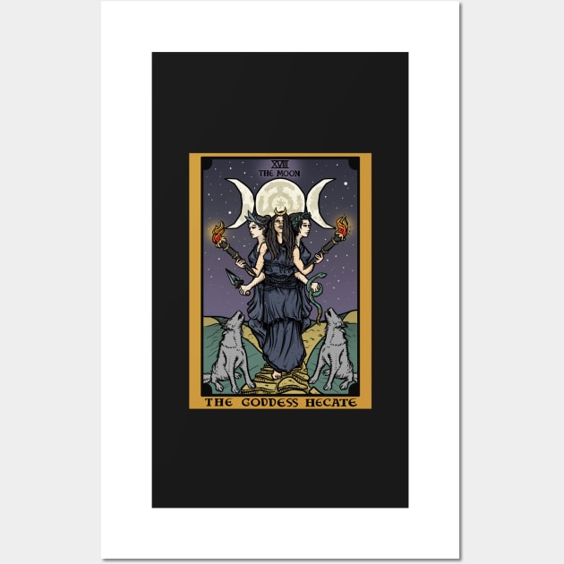 Hecate Triple Moon Goddess of Witchcraft and Magick Witch Hekate Wheel Tarot Card Wall Art by TheGhoulishGarb